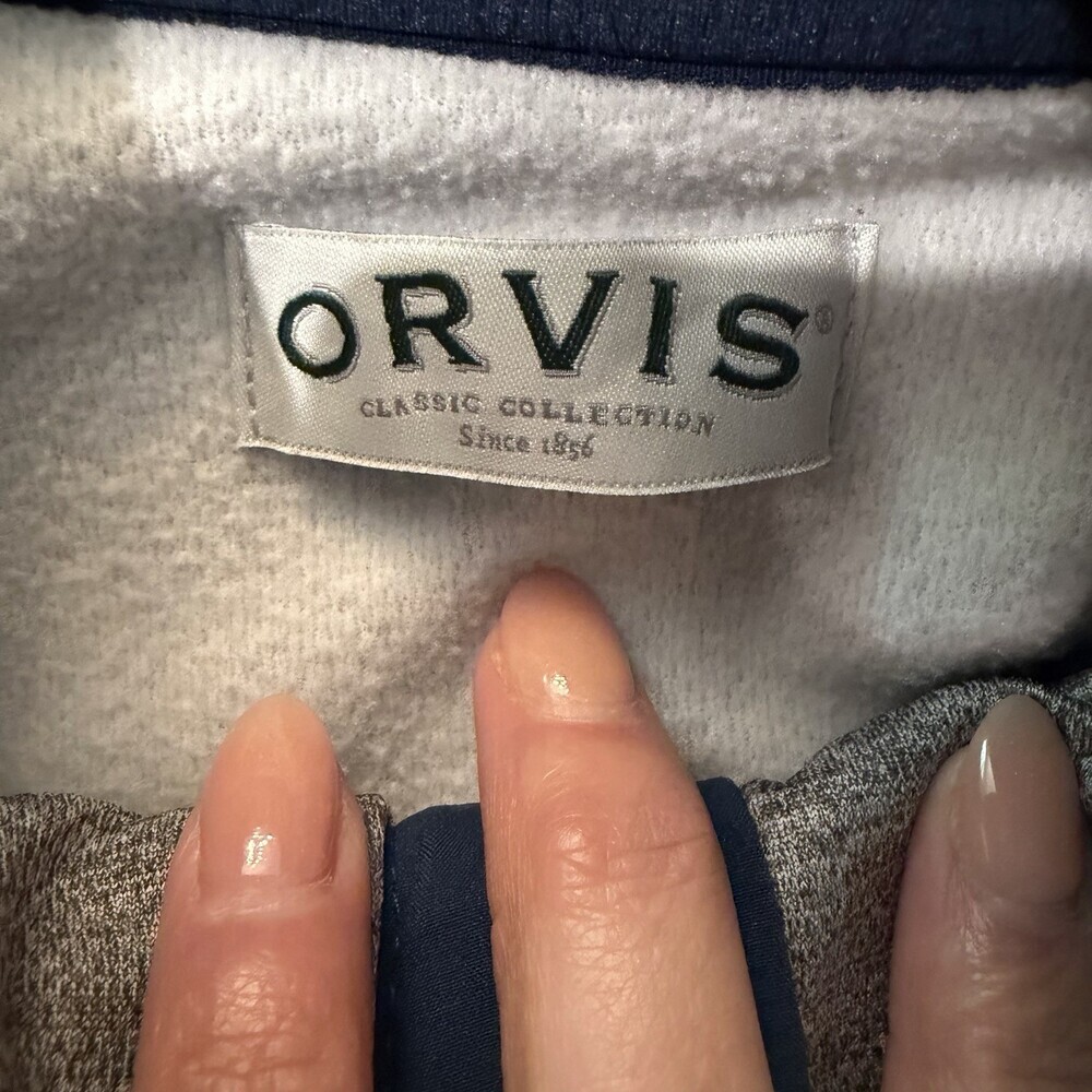 Mens Orvis Bonded Mesh Full Zip Jacket - Light Gray & Blue - Sz. M Pockets - Picture 6 of 13